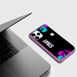 Чехол iPhone 11 Pro матовый Stray - краска, цвет: 3D-фиолетовый — фото 2
