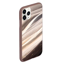Чехол iPhone 11 Pro матовый Абстрактные волны и огни бесконечности, цвет: 3D-коричневый — фото 2