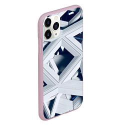 Чехол iPhone 11 Pro матовый Абстрактное множество металлический пластин, цвет: 3D-розовый — фото 2
