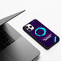Чехол iPhone 11 Pro матовый Символ The Callisto Protocol в неоновых цветах на, цвет: 3D-черный — фото 2