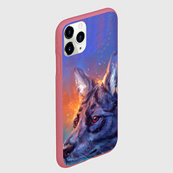 Чехол iPhone 11 Pro матовый Замерзший волк зимой, цвет: 3D-малиновый — фото 2