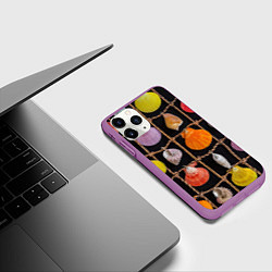 Чехол iPhone 11 Pro матовый Панно из ракушек и верёвок, цвет: 3D-фиолетовый — фото 2