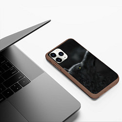 Чехол iPhone 11 Pro матовый Черная волчица, цвет: 3D-коричневый — фото 2