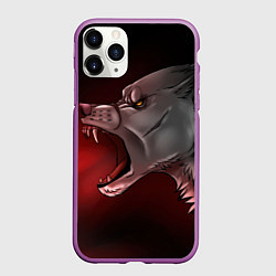 Чехол iPhone 11 Pro матовый Арт злой волк