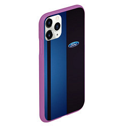 Чехол iPhone 11 Pro матовый Ford - три полосы, цвет: 3D-фиолетовый — фото 2