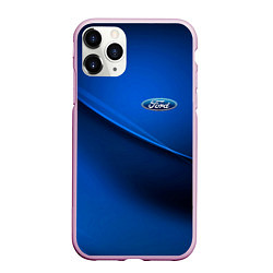 Чехол iPhone 11 Pro матовый Ford - синяя абстракция