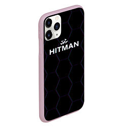 Чехол iPhone 11 Pro матовый Hitman соты неон, цвет: 3D-розовый — фото 2