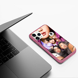 Чехол iPhone 11 Pro матовый BTS Team Photo, цвет: 3D-малиновый — фото 2