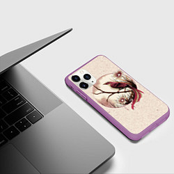 Чехол iPhone 11 Pro матовый Кукушка на ветке, цвет: 3D-фиолетовый — фото 2