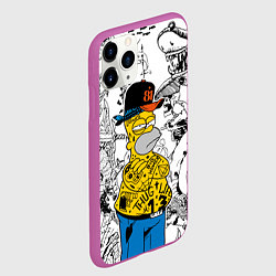 Чехол iPhone 11 Pro матовый Гомер Симпсон - ярый головорез!, цвет: 3D-фиолетовый — фото 2