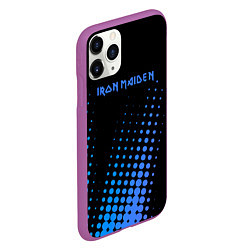 Чехол iPhone 11 Pro матовый Iron Maiden - neon, цвет: 3D-фиолетовый — фото 2