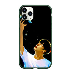 Чехол iPhone 11 Pro матовый BTS Kim Yohan Butterfly, цвет: 3D-темно-зеленый