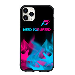 Чехол iPhone 11 Pro матовый Need for Speed - neon gradient: символ сверху, цвет: 3D-черный