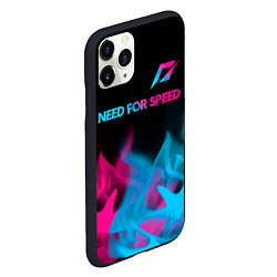Чехол iPhone 11 Pro матовый Need for Speed - neon gradient: символ сверху, цвет: 3D-черный — фото 2