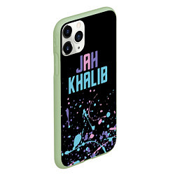 Чехол iPhone 11 Pro матовый Jah Khalib - краска, цвет: 3D-салатовый — фото 2