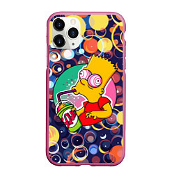 Чехол iPhone 11 Pro матовый Bart Simpson пьёт лимонад