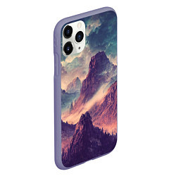 Чехол iPhone 11 Pro матовый В горах Вечерний пейзаж, цвет: 3D-серый — фото 2