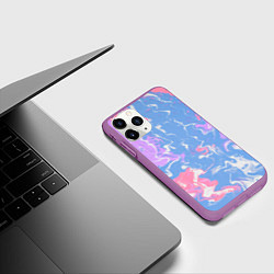 Чехол iPhone 11 Pro матовый Цветная размытость, цвет: 3D-фиолетовый — фото 2