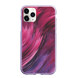 Чехол iPhone 11 Pro матовый Текстура буря красок, цвет: 3D-светло-сиреневый
