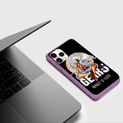 Чехол iPhone 11 Pro матовый Монки Д Луффи 5 гир - One Piece, цвет: 3D-фиолетовый — фото 2