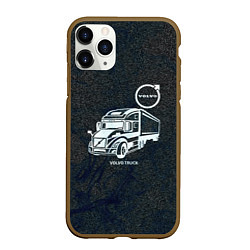 Чехол iPhone 11 Pro матовый Вольво грузовик, цвет: 3D-коричневый