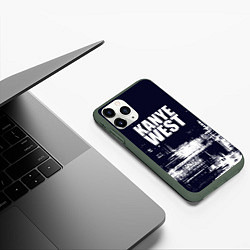 Чехол iPhone 11 Pro матовый Kanye west - краска, цвет: 3D-темно-зеленый — фото 2