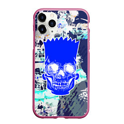 Чехол iPhone 11 Pro матовый Синий череп Барта Симпсона
