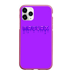 Чехол iPhone 11 Pro матовый Roblox неоновый с подтеками