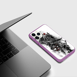 Чехол iPhone 11 Pro матовый СССР - газета, цвет: 3D-фиолетовый — фото 2