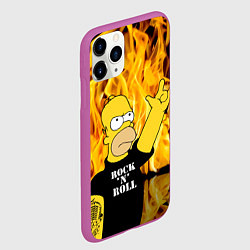 Чехол iPhone 11 Pro матовый Homer Simpson - Rock n Roll!, цвет: 3D-фиолетовый — фото 2