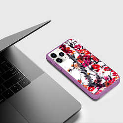 Чехол iPhone 11 Pro матовый Живописная ветка сакуры, цвет: 3D-фиолетовый — фото 2
