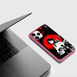 Чехол iPhone 11 Pro матовый Аякс Сяо - Мрачный геншин, цвет: 3D-малиновый — фото 2