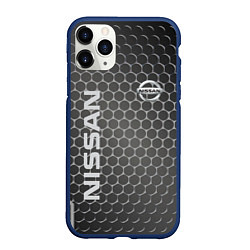 Чехол iPhone 11 Pro матовый Nissan карбон, цвет: 3D-тёмно-синий
