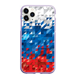 Чехол iPhone 11 Pro матовый Полигональный флаг России!