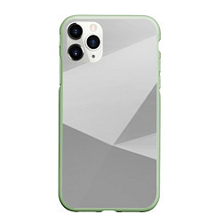 Чехол iPhone 11 Pro матовый Геометрические серые фигуры, цвет: 3D-салатовый