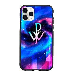 Чехол iPhone 11 Pro матовый Powerwolf неоновый космос, цвет: 3D-черный