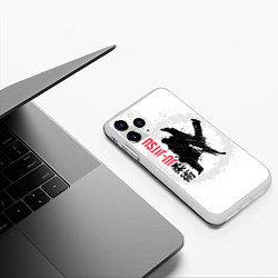 Чехол iPhone 11 Pro матовый Jiu jitsu splashes logo, цвет: 3D-белый — фото 2