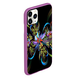 Чехол iPhone 11 Pro матовый Необычный абстрактный узор, цвет: 3D-фиолетовый — фото 2