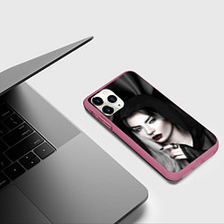 Чехол iPhone 11 Pro матовый Готическая девушка, цвет: 3D-малиновый — фото 2