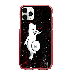 Чехол iPhone 11 Pro матовый Monokuma paint, цвет: 3D-красный