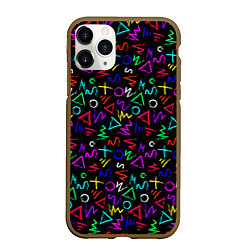 Чехол iPhone 11 Pro матовый League Of Legends: Arcane neon logo, цвет: 3D-коричневый