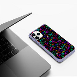 Чехол iPhone 11 Pro матовый League Of Legends: Arcane neon logo, цвет: 3D-светло-сиреневый — фото 2