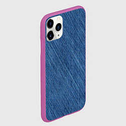 Чехол iPhone 11 Pro матовый Деним - джинсовая ткань текстура, цвет: 3D-фиолетовый — фото 2