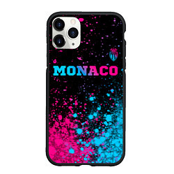 Чехол iPhone 11 Pro матовый Monaco - neon gradient: символ сверху, цвет: 3D-черный