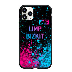 Чехол iPhone 11 Pro матовый Limp Bizkit - neon gradient: символ сверху