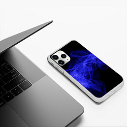 Чехол iPhone 11 Pro матовый Синяя звуковая волна, цвет: 3D-белый — фото 2
