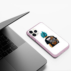 Чехол iPhone 11 Pro матовый Son Goku Dragon ball, цвет: 3D-розовый — фото 2