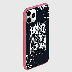 Чехол iPhone 11 Pro матовый Bring Me the Horizon краска, цвет: 3D-малиновый — фото 2