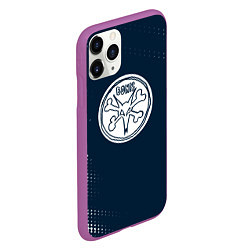 Чехол iPhone 11 Pro матовый Bones абстракция, цвет: 3D-фиолетовый — фото 2