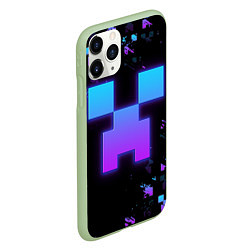 Чехол iPhone 11 Pro матовый Minecraft градиент, цвет: 3D-салатовый — фото 2